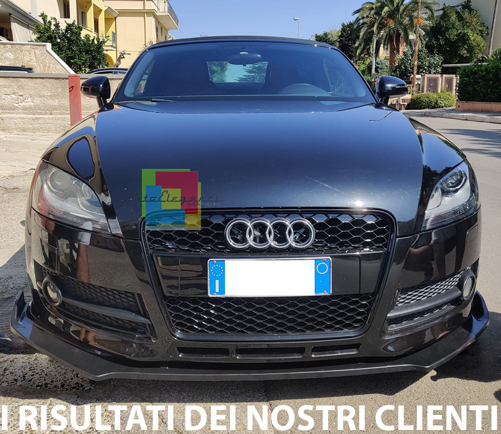 AUDI TT 8J 2006-2014 LAMA SOTTO PARAURTI ANTERIORE IN ABS LOOK SPORTIVO NERO RS AUTOELEGANCERICAMBI