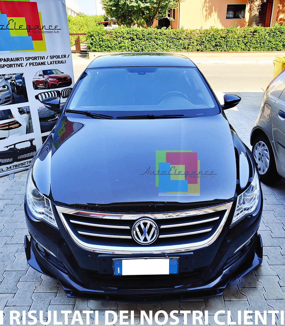 VW PASSAT CC 2008-2012 FRONT BUMPER SPLITTER GLOSS BLACK RS LOOK - 3P -