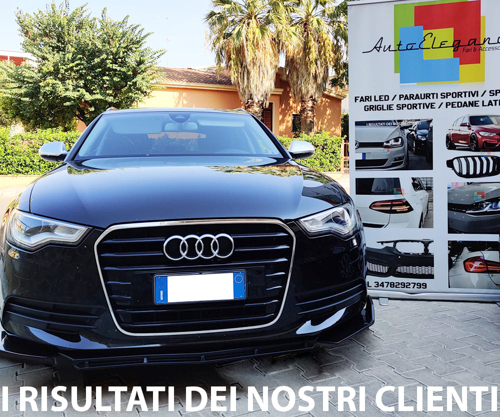 SPLITTER AUDI A6 4G C7 2011-2018 LIP NERO LUCIDO SOTTO PARAURTI ABS