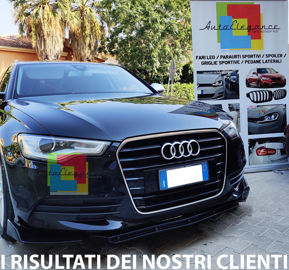 SPLITTER AUDI A6 4G C7 2011-2018 LIP NERO LUCIDO SOTTO PARAURTI ABS