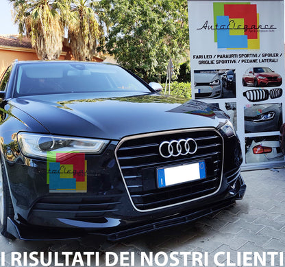 SPLITTER AUDI A6 4G C7 2011-2018 LIP NERO LUCIDO SOTTO PARAURTI ABS