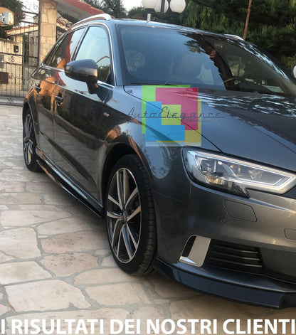 FLAPS SOTTO MINIGONNE LATERALI AUDI A3 8V RESTYLING 2017+ ABS NERO LUCIDO