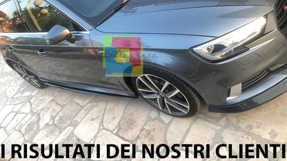 FLAPS SOTTO MINIGONNE LATERALI AUDI A3 8V RESTYLING 2017+ ABS NERO LUCIDO