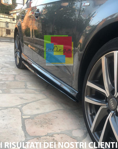 FLAPS SOTTO MINIGONNE LATERALI AUDI A3 8V RESTYLING 2017+ ABS NERO LUCIDO