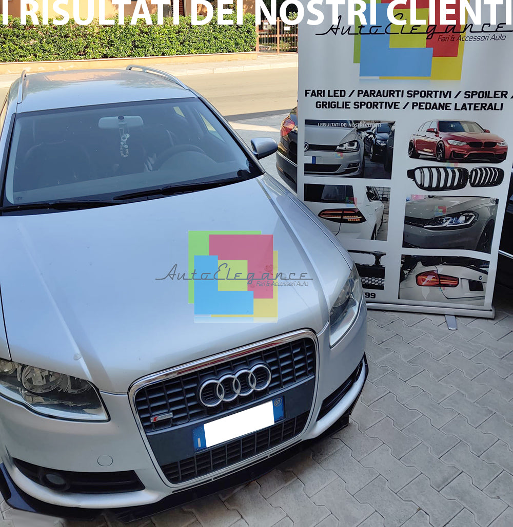 SPLITTER AUDI A4 B7 AVANT SEDAN 2004-2007 LIP GLOSSY BLACK UNDER BUMPER ABS