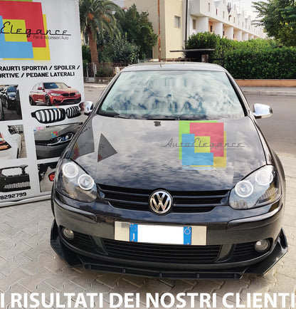 VW GOLF 5 V ABS FRONT BUMPER BLADE RS LOOK BLACK SPLITTER