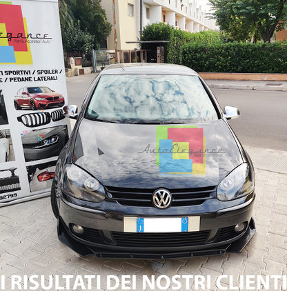 VW GOLF 5 V ABS FRONT BUMPER BLADE RS LOOK BLACK SPLITTER