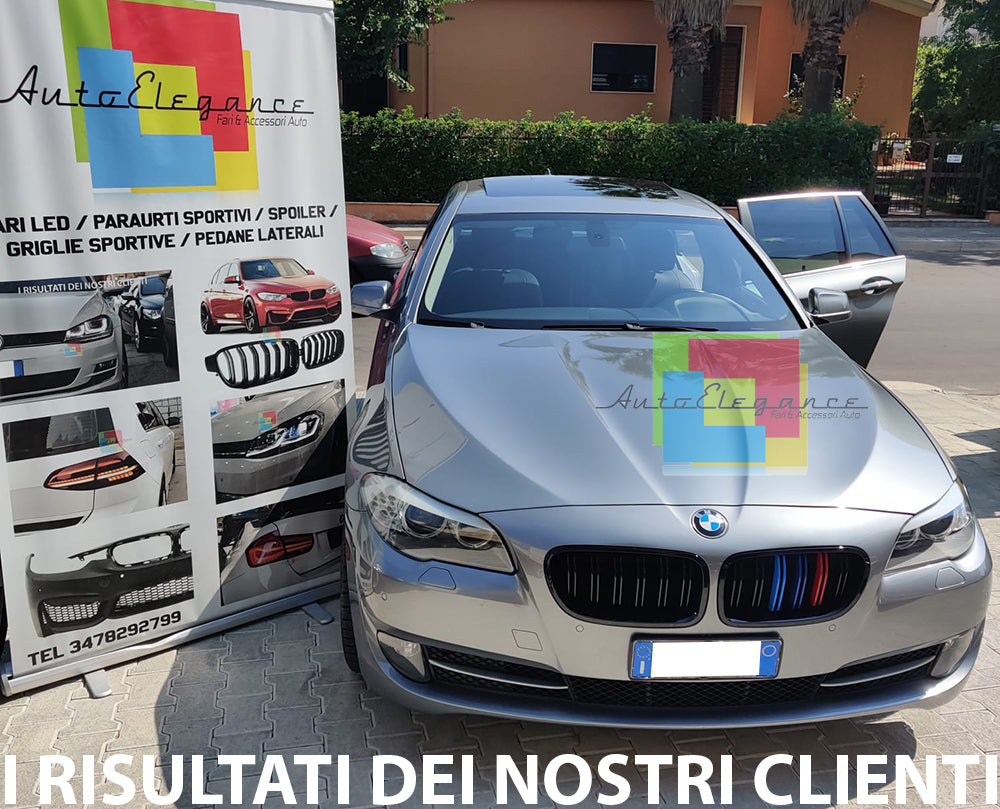 DOPPIA STRISCIA BMW SERIE 5 F10 F11 09-17 GRIGLIE ANTERIORI 3 COLORI M ABS