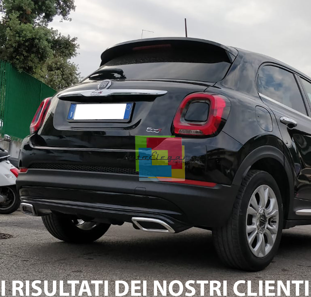 FIAT 500X 2014+ DIFFUSORE SOTTO PARAURTI DIFFUSORE TERMINALI OVALI ABS