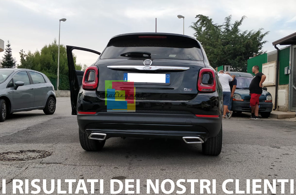 FIAT 500X DIFFUSORE SOTTO PARAURTI CON TERMINALI CROMATI ABS OVALI