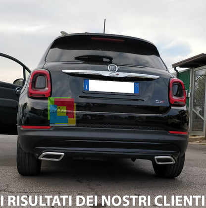 FIAT 500X DIFFUSORE SOTTO PARAURTI CON TERMINALI CROMATI ABS OVALI