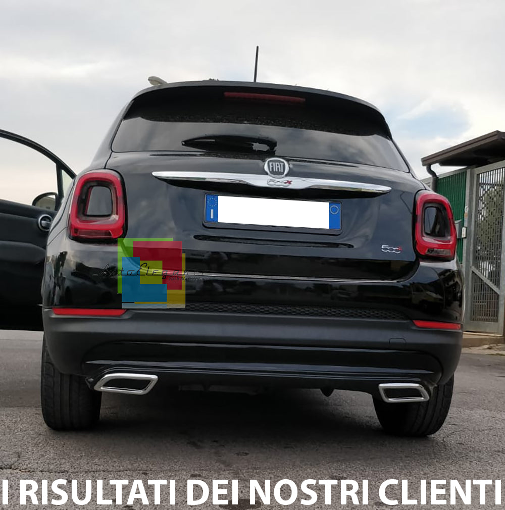 FIAT 500X 2014+ DIFFUSORE SOTTO PARAURTI DIFFUSORE TERMINALI OVALI ABS