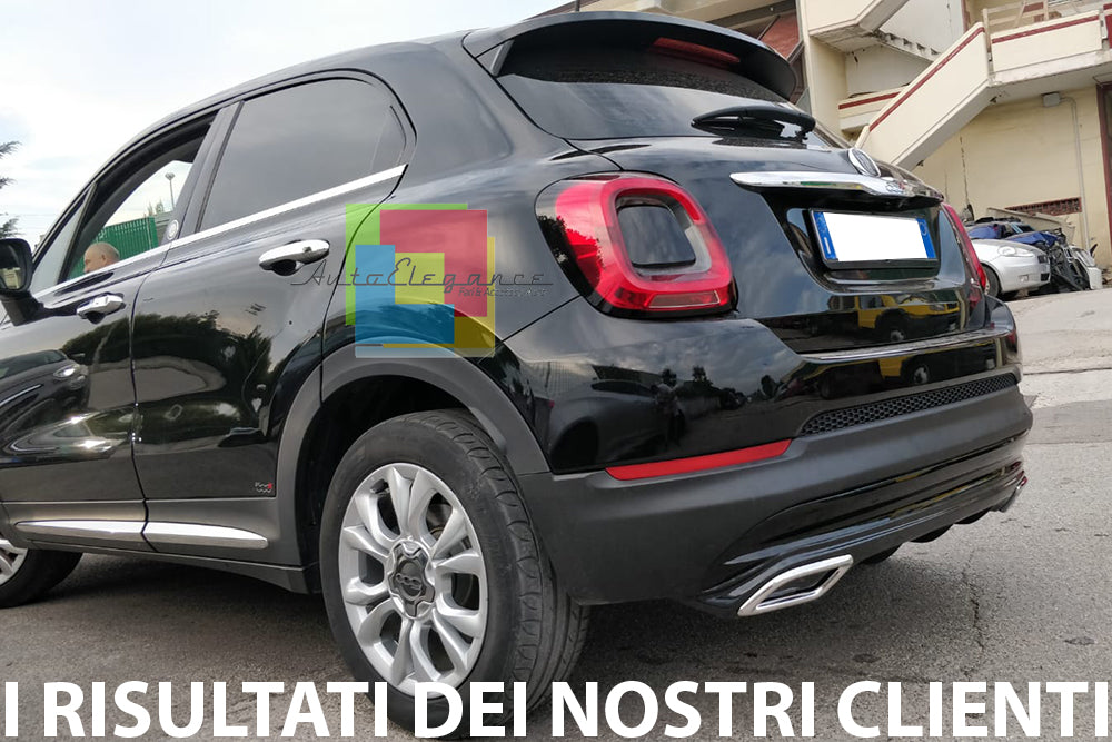 FIAT 500X DIFFUSORE SOTTO PARAURTI CON TERMINALI CROMATI ABS OVALI