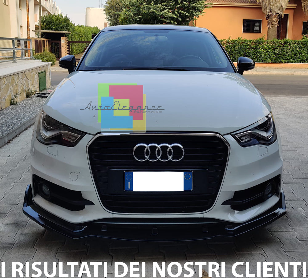 AUDI A1 2010-2016 LAMA SOTTO PARAURTI ANTERIORE ABS LOOK SPORTIVO NERO SPLITTER RS1 AUTOELEGANCERICAMBI