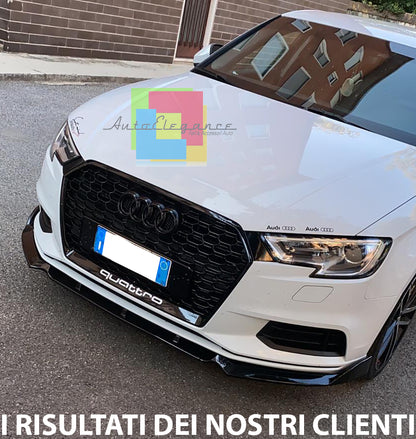 GRIGLIA ANTERIORE AUDI A3 8V 2017+ CALANDRA RS3 NIDO D'APE TOTAL BLACK QUATTRO