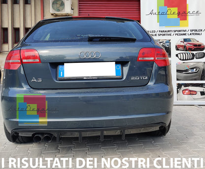 DIFFUSORE PER AUDI A3 S3 8P SPORTBACK 3 PORTE 08-12 SOTTO PARAURTI RS3 ABS NERO