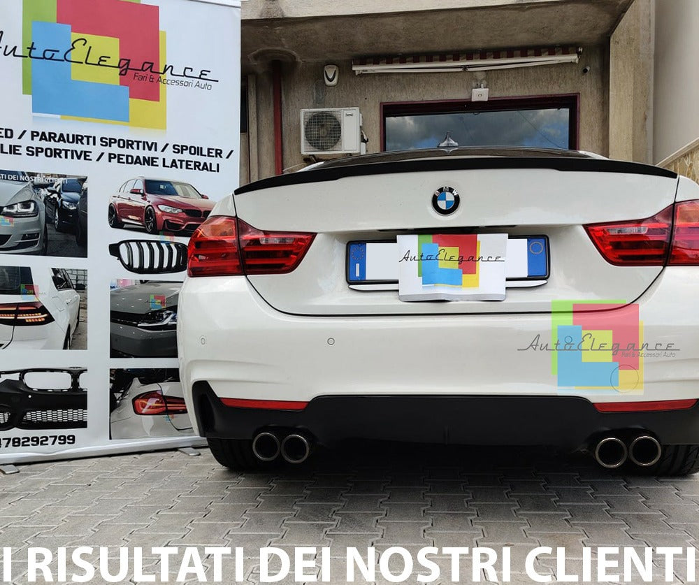 BMW SERIE 4 F32 F33 F36 SET 2X TERMINALI DI SCARICO IN ACCIAIO INOX NERO LUCIDO M SPORT AUTOELEGANCERICAMBI