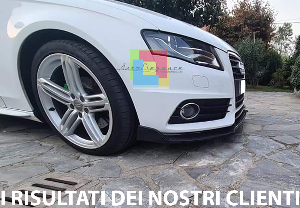 AUDI A4 B8 2008-2012 SOTTO PARAURTI ANTERIORE ABS NERO LUCIDO SPLITTER AUTOELEGANCERICAMBI