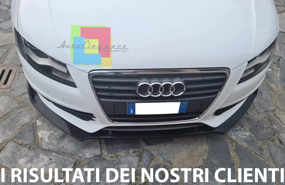 AUDI A4 B8 2008-2012 LAMA SOTTO PARAURTI ANTERIORE ABS NERO LUCIDO SPLITTER 3PZ AUTOELEGANCERICAMBI