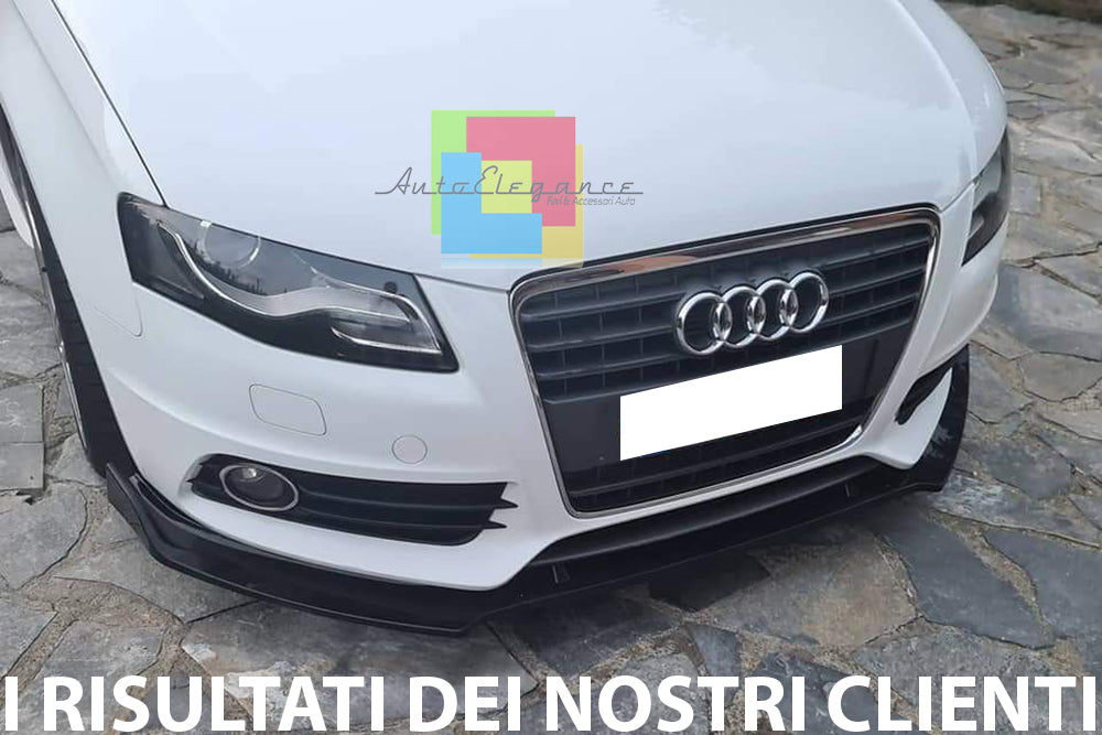 AUDI A4 B8 2008-2012 SOTTO PARAURTI ANTERIORE ABS NERO LUCIDO SPLITTER AUTOELEGANCERICAMBI