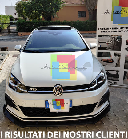 VW GOLF 7.5 FACELIFT SPOILER UNDER FRONT BUMPER ABS BLACK 