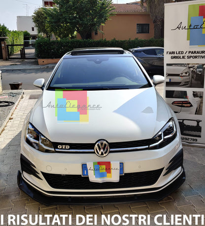 VW GOLF 7.5 FACELIFT SPOILER UNDER FRONT BUMPER ABS BLACK 
