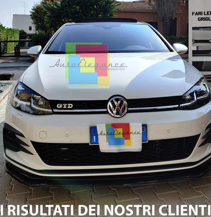 SPOILER SOTTO PARAURTI ANTERIORE VW GOLF 7.5 GTD GTI 2017+ ABS NERO SPLITTER