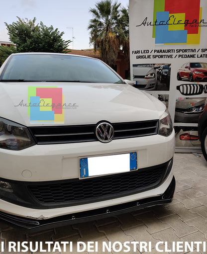 LIP SPOILER SOTTO PARAURTI ANTERIORE PER VW POLO 6R 6C 2009-2016 ABS SPLITTER