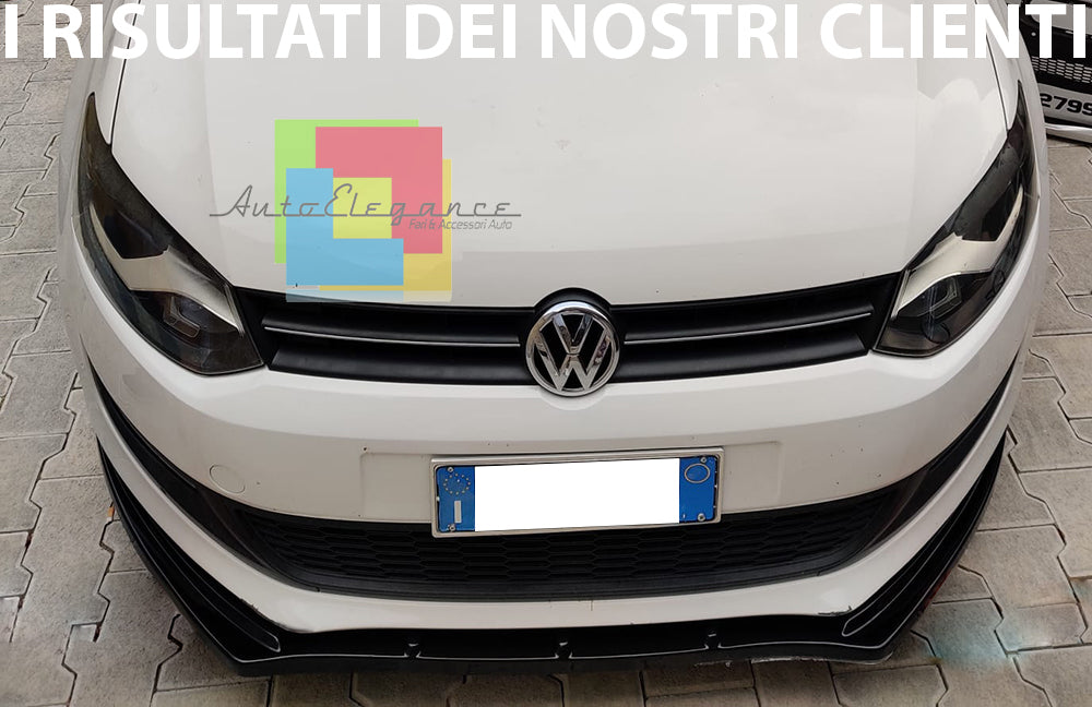 LIP SPOILER SOTTO PARAURTI ANTERIORE PER VW POLO 6R 6C 2009-2016 ABS SPLITTER