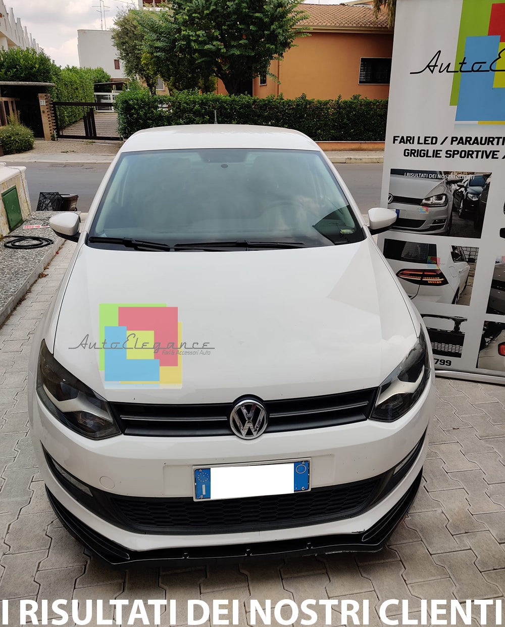LIP SPOILER SOTTO PARAURTI ANTERIORE PER VW POLO 6R 6C 2009-2016 ABS SPLITTER