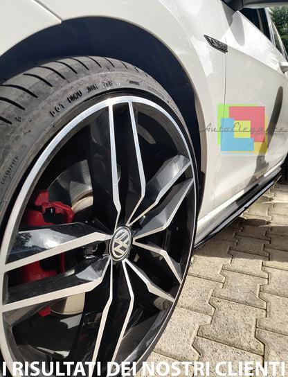 VW GOLF 7 VII dal 2012+ FLAPS SOTTO MINIGONNE ABS / PLASTIC NERO LUCIDO