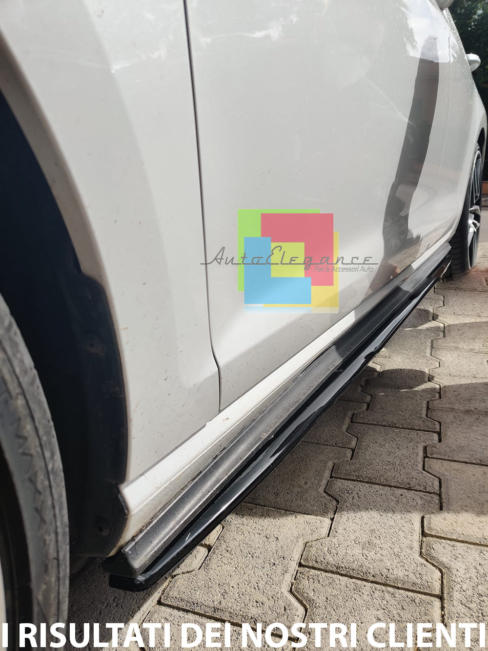 VW GOLF 7 VII dal 2012+ FLAPS SOTTO MINIGONNE ABS / PLASTIC NERO LUCIDO
