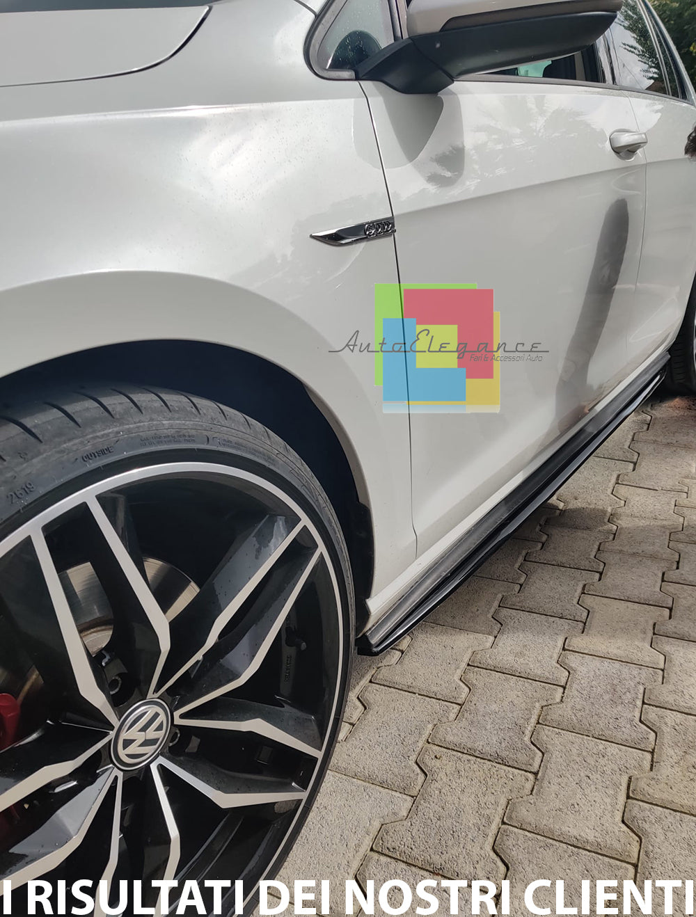 VW GOLF 7 VII dal 2012+ FLAPS SOTTO MINIGONNE ABS / PLASTIC NERO LUCIDO