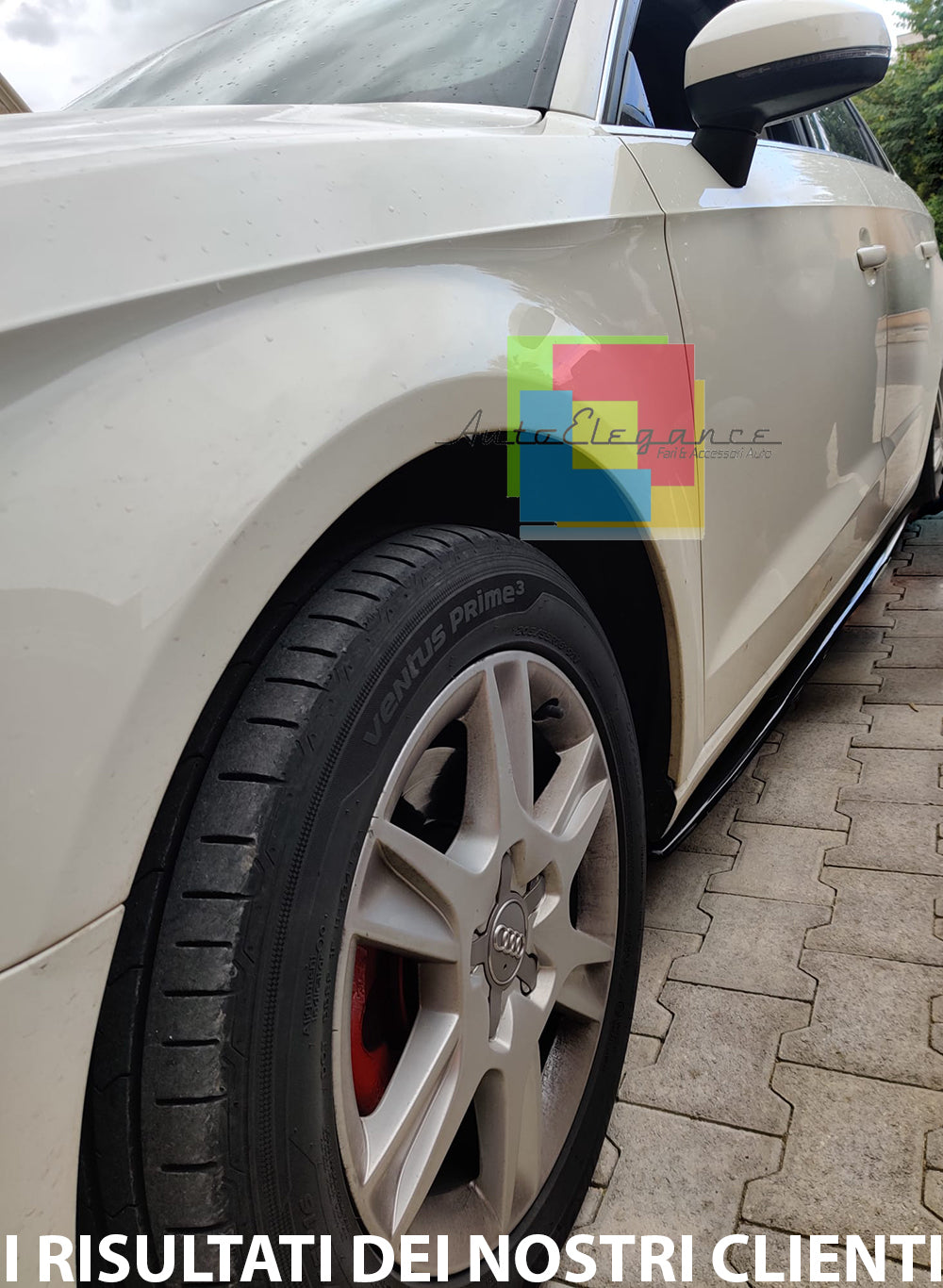 AUDI A3 8V BERLINA SPORTBACK SPLITTER SOTTO MINIGONNE ABS NERO AUTOELEGANCERICAMBI