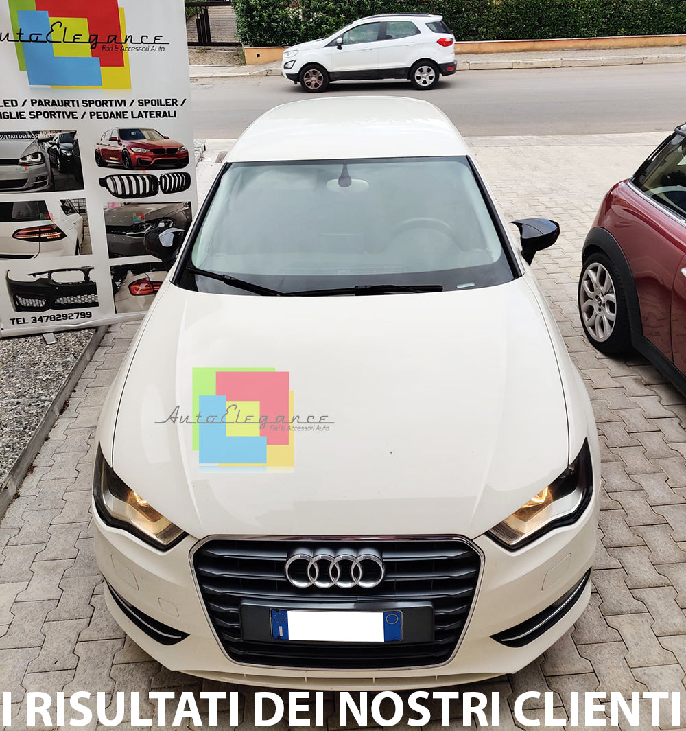 CALOTTE ADESIVE SPECCHI AUDI A3 8V 2012+ SPECCHIETTI RETROVISORI NERO LUCIDO AUTOELEGANCERICAMBI