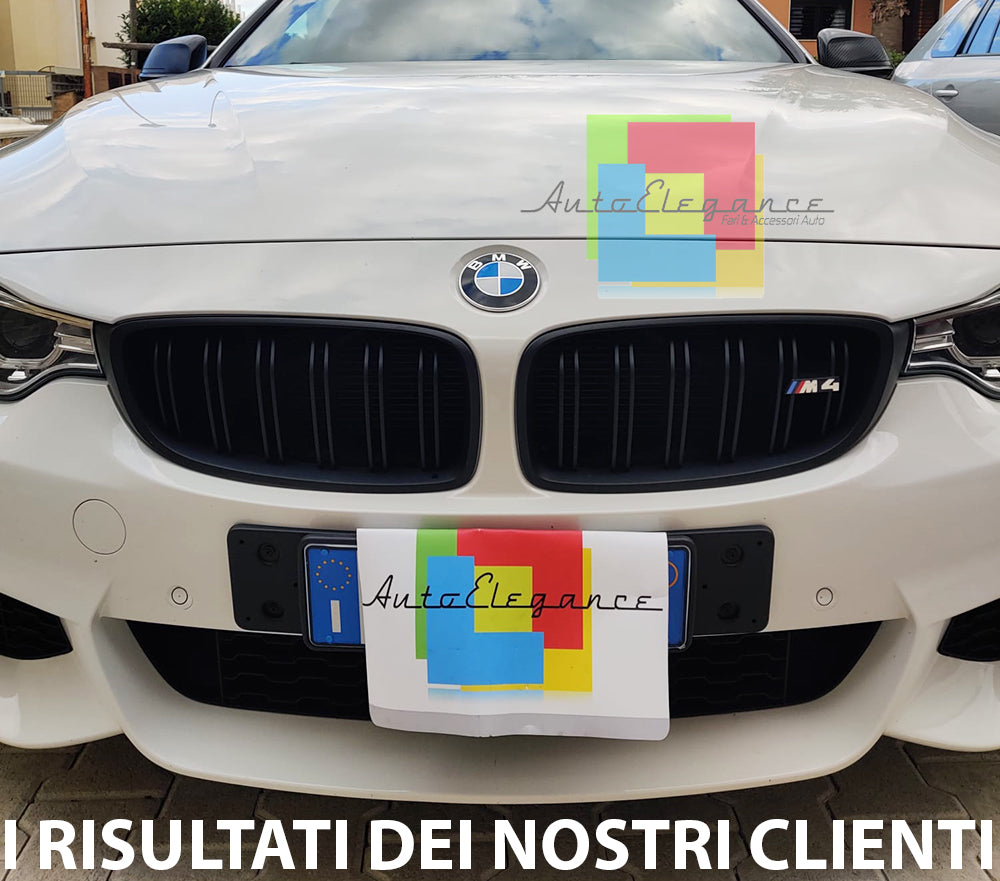 BMW 4 F32 F33 F36 2013+ GRIGLIE ANTERIORI DOPPIA FASCIA M4 NERA AUTOELEGANCERICAMBI