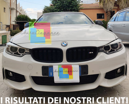 BMW 4 F32 F33 F36 2013+ GRIGLIE ANTERIORI DOPPIA FASCIA M4 NERA AUTOELEGANCERICAMBI
