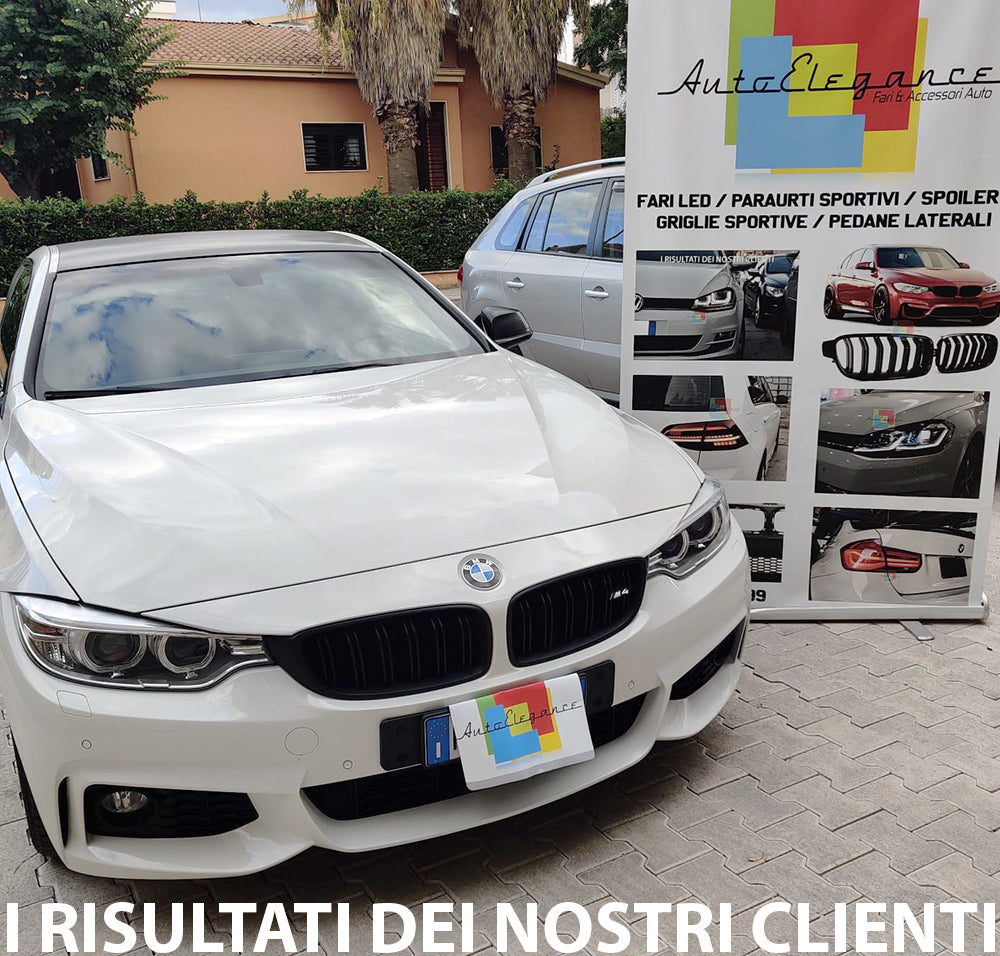 BMW 4 F32 F33 F36 2013+ GRIGLIE ANTERIORI DOPPIA FASCIA M4 NERA AUTOELEGANCERICAMBI