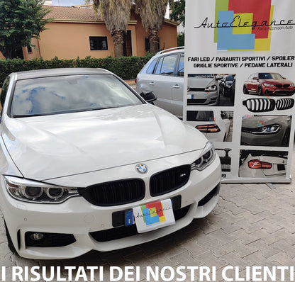 BMW 4 F32 F33 F36 2013+ GRIGLIE ANTERIORI DOPPIA FASCIA M4 NERA AUTOELEGANCERICAMBI