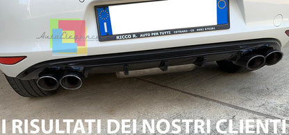 VW GOLF 7 VII EXHAUST TIPPS STAINLESS STEEL GLOSS BLACK RLINE LOOK