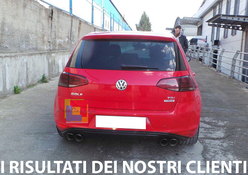 VW GOLF 7 VII EXHAUST TIPPS STAINLESS STEEL GLOSS BLACK RLINE LOOK