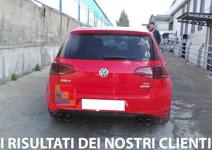 VW GOLF 7 VII EXHAUST TIPPS STAINLESS STEEL GLOSS BLACK RLINE LOOK