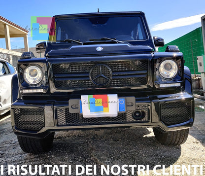 MERCEDES CLASSE G W463 W461 1990-2012 FARI ANTERIORI LENTICOLARI FANALI CROMATI