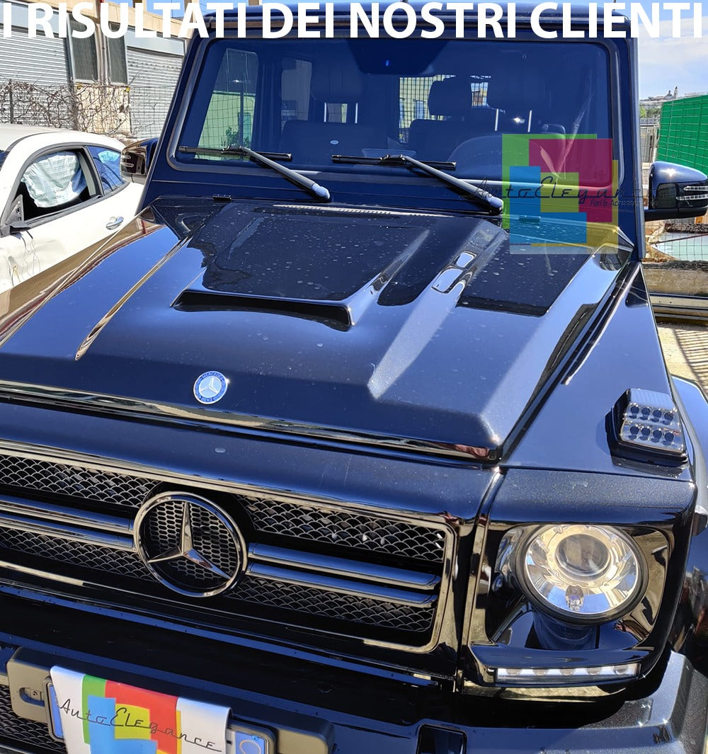 MERCEDES CLASSE G W463 W461 1990-2012 FARI ANTERIORI LENTICOLARI FANALI CROMATI