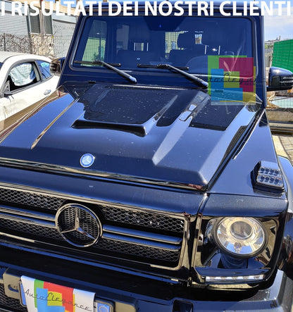 MERCEDES CLASSE G W463 W461 1990-2012 FARI ANTERIORI LENTICOLARI FANALI CROMATI