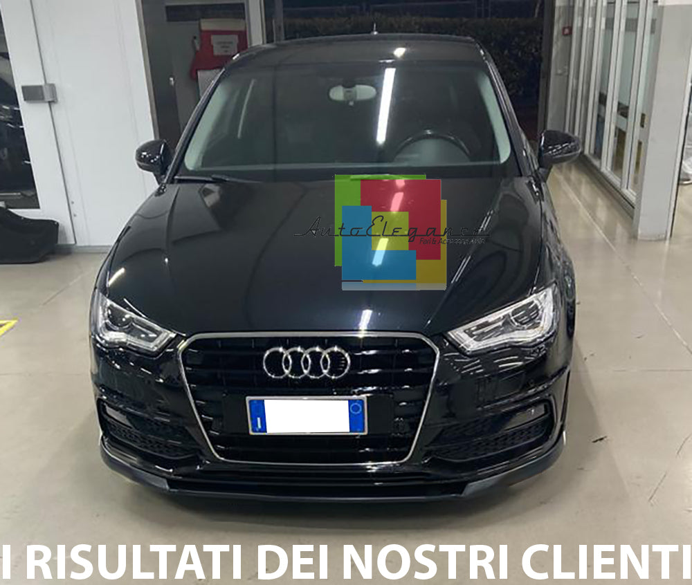 AUDI A3 8V 2012-2015 SLINE SPLITTER ANTERIORE SOTTO PARAURTI ABS NERO LAMA AUTOELEGANCERICAMBI