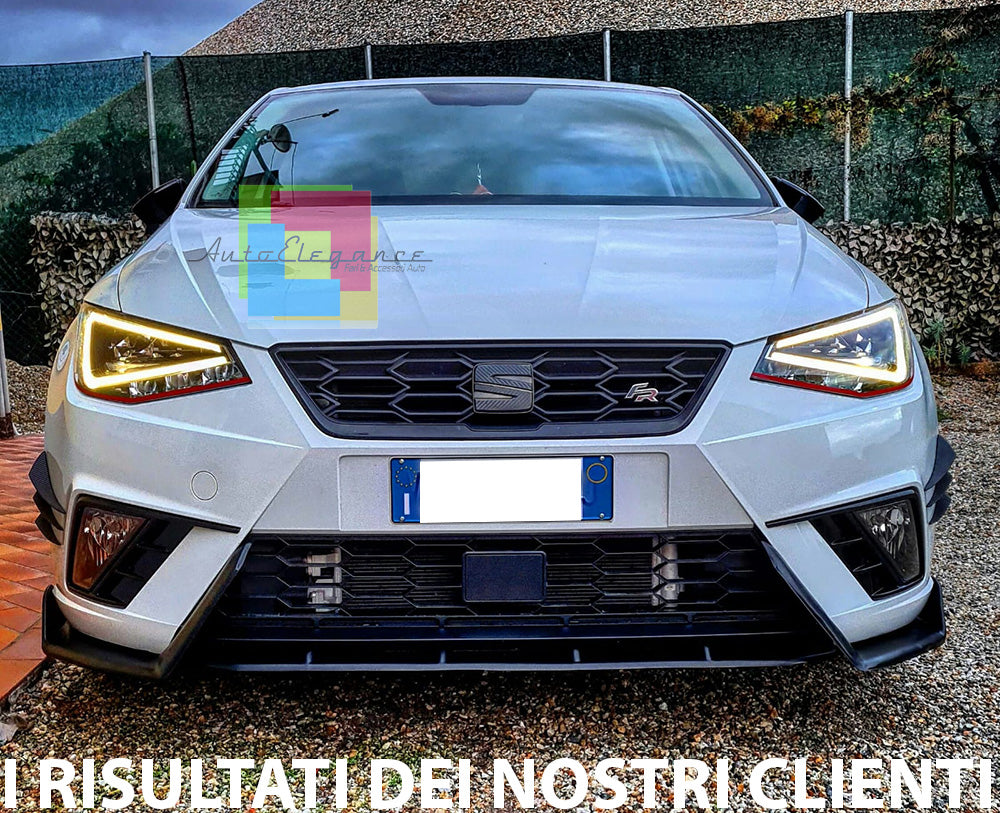 SEAT IBIZA V 2017+ SPLITTER SOTTO PARAURTI ANTERIORE NERO LUCIDO FR LOOK