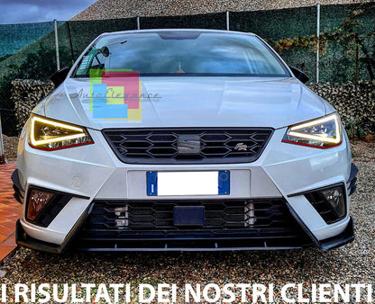 SEAT IBIZA V MK5 2017+ FRONT BUMPER SPLITTER GLOSS BLACK FR LOOK