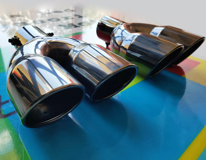 BMW SERIE 4 F32 F33 F36 SET 2X TERMINALI DI SCARICO IN ACCIAIO INOX NERO LUCIDO M SPORT AUTOELEGANCERICAMBI