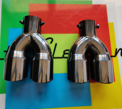 BMW SERIE 4 F32 F33 F36 SET 2X TERMINALI DI SCARICO IN ACCIAIO INOX NERO LUCIDO M SPORT AUTOELEGANCERICAMBI